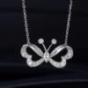 微信图片_20240725104806 SGARIT Fine Jewelry Factory Real 18k White Gold 0.106 Carats Oval Cut Jewellery Romantic White Natural Diamond Butterfly Pendant