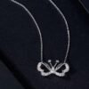 微信图片_202407251048181 SGARIT Fine Jewelry Factory Real 18k White Gold 0.106 Carats Oval Cut Jewellery Romantic White Natural Diamond Butterfly Pendant