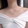 微信图片_20240725104819 SGARIT Fine Jewelry Factory Real 18k White Gold 0.106 Carats Oval Cut Jewellery Romantic White Natural Diamond Butterfly Pendant