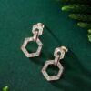 SGARIT Fine Jewelry Factory Real 18k White Gold 0.76 Carats Emerald Cut Jewellery Romantic Natural Diamond Hexagon Natural Diamond Earring