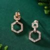 SGARIT Fine Jewelry Factory Real 18k White Gold 0.76 Carats Emerald Cut Jewellery Romantic Natural Diamond Hexagon Natural Diamond Earring