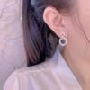 SGARIT Fine Jewelry Factory Real 18k White Gold 0.76 Carats Emerald Cut Jewellery Romantic Natural Diamond Hexagon Natural Diamond Earring