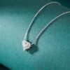 SGARIT Fine Jewelry Factory Real 18k White Gold 0.134 Carats Pear Cut Jewellery Romantic Heart Natural Diamond Water Drop Pendant