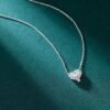 SGARIT Fine Jewelry Factory Real 18k White Gold 0.134 Carats Pear Cut Jewellery Romantic Heart Natural Diamond Water Drop Pendant