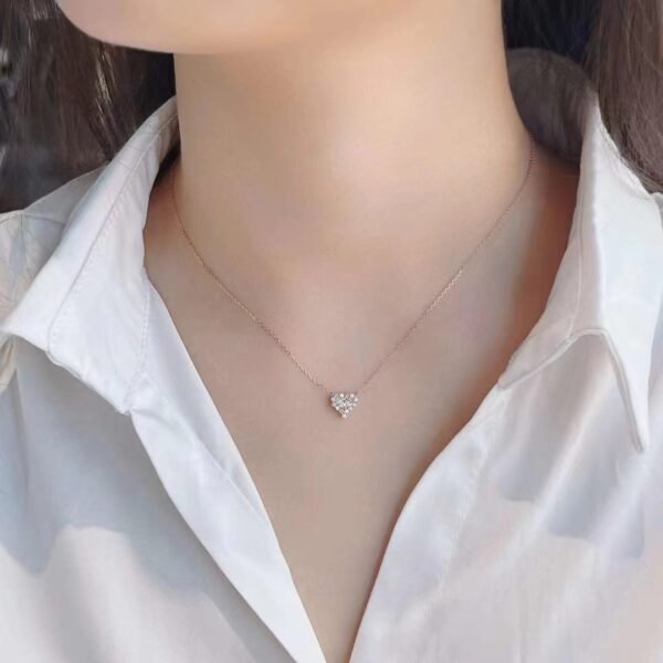 SGARIT Fine Jewelry Factory Real 18k White Gold 0.134 Carats Pear Cut Jewellery Romantic Heart Natural Diamond Water Drop Pendant