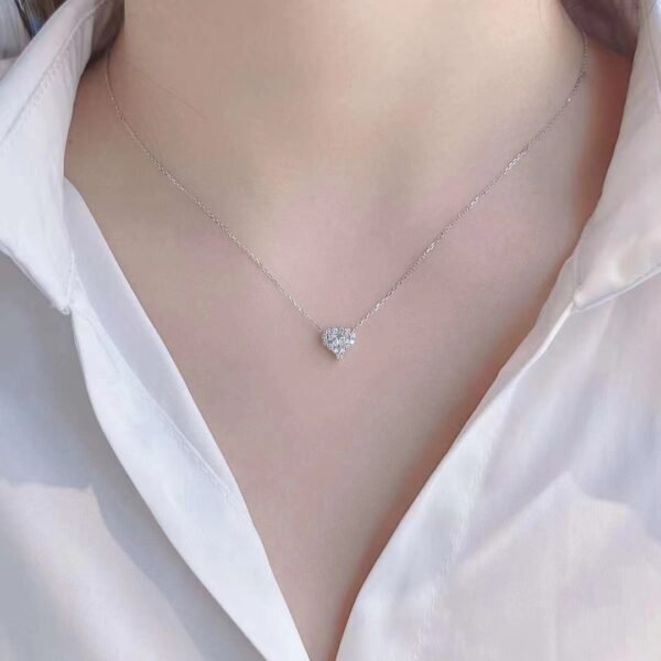 SGARIT Fine Jewelry Factory Real 18k White Gold 0.134 Carats Pear Cut Jewellery Romantic Heart Natural Diamond Water Drop Pendant