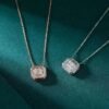微信图片_20240725104901 SGARIT Fine Jewelry Factory Real 18k White Gold 0.37 Carats Emerald Cut Jewellery Romantic Natural Diamond Full T Square Octagon Pendant