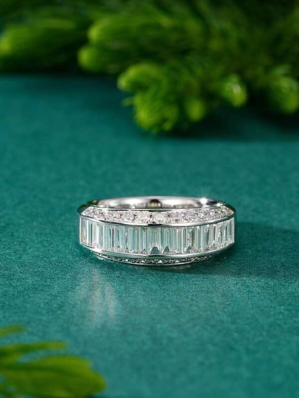 微信图片_20240725104915 SGARIT Fine Jewelry Factory Real 18k White Gold 0.717 Carats Oval Cut Jewellery Romantic Natural Diamond Half Circle Square Ring