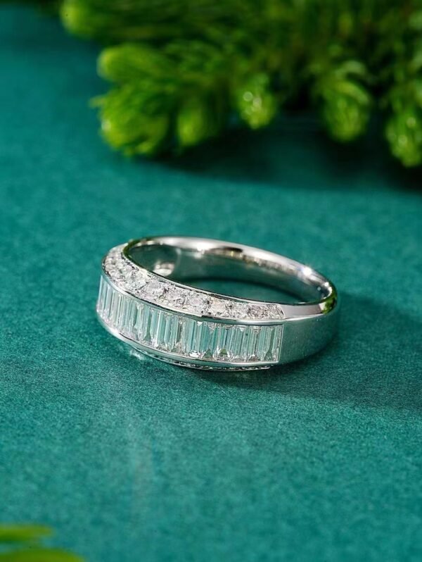 微信图片_202407251049261 SGARIT Fine Jewelry Factory Real 18k White Gold 0.717 Carats Oval Cut Jewellery Romantic Natural Diamond Half Circle Square Ring