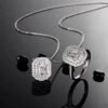 微信图片_20240725104928 SGARIT Fine Jewelry Factory Real 18k White Gold 0.820 Carats Emerald Cut Jewellery Romantic Natural Diamond Double Pendant