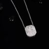 微信图片_20240725104940 SGARIT Fine Jewelry Factory Real 18k White Gold 0.820 Carats Emerald Cut Jewellery Romantic Natural Diamond Double Pendant