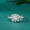 SGARIT Fine Jewelry Factory Real 18k White Gold 0.09 Carats Round Brilliant Cut Jewellery Romantic Natural Diamond Round Sugar Ring