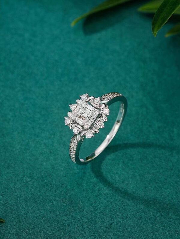 SGARIT Fine Jewelry Factory Real 18k White Gold 0.09 Carats Round Brilliant Cut Jewellery Romantic Natural Diamond Round Sugar Ring