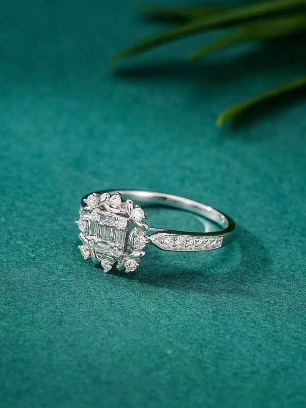 SGARIT Fine Jewelry Factory Real 18k White Gold 0.09 Carats Round Brilliant Cut Jewellery Romantic Natural Diamond Round Sugar Ring