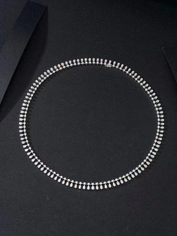 SGARIT Fine Jewelry Factory Solid 18k White Gold 4.323 Carats Pear Cut Jewellery   White Natural Diamond Necklace