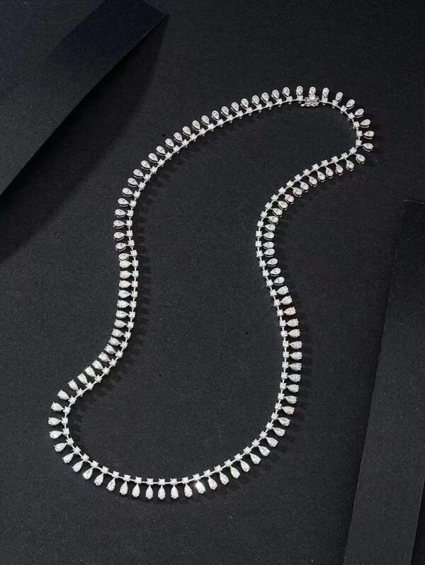 SGARIT Fine Jewelry Factory Solid 18k White Gold 4.323 Carats Pear Cut Jewellery   White Natural Diamond Necklace