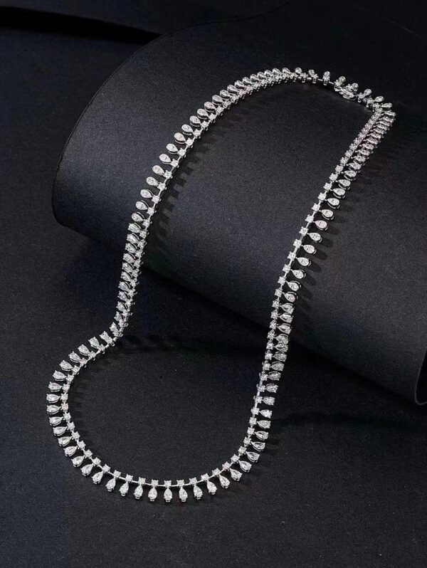 SGARIT Fine Jewelry Factory Solid 18k White Gold 4.323 Carats Pear Cut Jewellery   White Natural Diamond Necklace