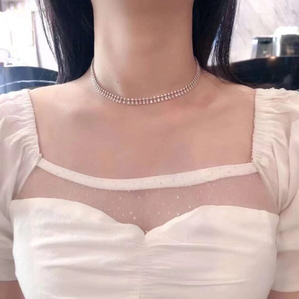 SGARIT Fine Jewelry Factory Solid 18k White Gold 4.323 Carats Pear Cut Jewellery   White Natural Diamond Necklace