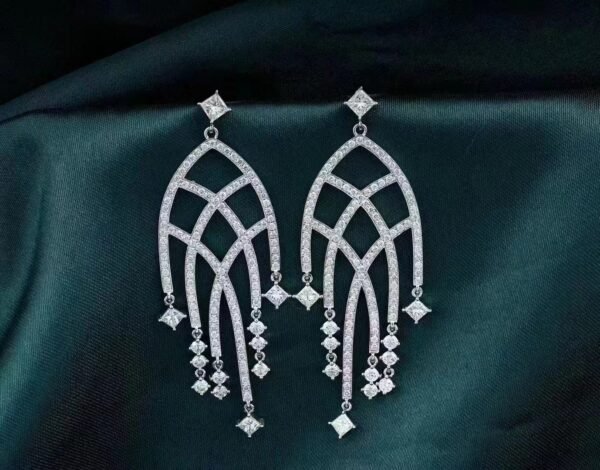 SGARIT Fine Jewelry Factory Solid 18k White Gold 1.26 Carats Oval Cut Jewellery   White Luxury Natural Diamond Earrings