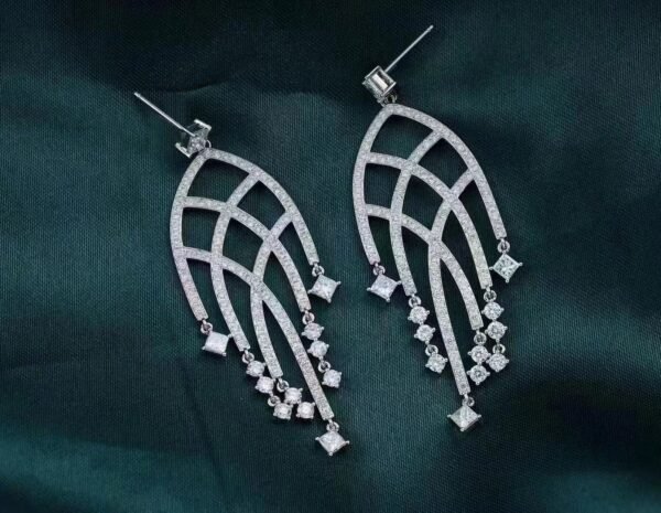 SGARIT Fine Jewelry Factory Solid 18k White Gold 1.26 Carats Oval Cut Jewellery   White Luxury Natural Diamond Earrings