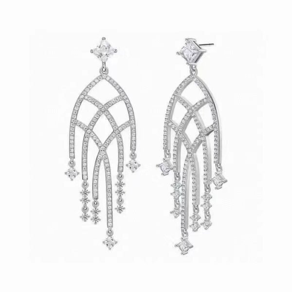 SGARIT Fine Jewelry Factory Solid 18k White Gold 1.26 Carats Oval Cut Jewellery   White Luxury Natural Diamond Earrings
