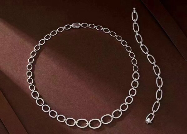 微信图片_20240725105026 SGARIT Fine Jewelry Factory Solid 18k White Gold 1.950 Carats Oval Cut Jewellery White Luxury Natural Diamond Hollow Bracelet