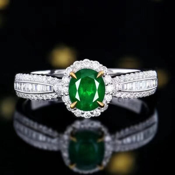微信图片_20240727093838 SGARIT Fine Jewelry Factory Real 18k White Gold 0.58 Carats Oval Cut Jewellery Panjshir Green Luxury Natural Emerald Gemstone Ring