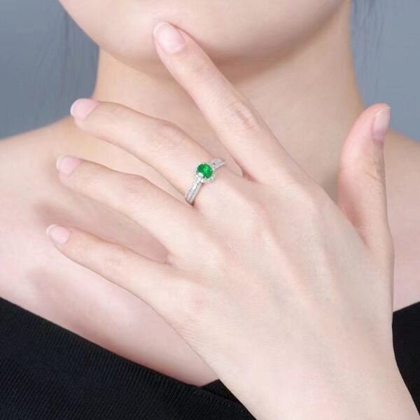 微信图片_202407270938381 SGARIT Fine Jewelry Factory Real 18k White Gold 0.58 Carats Oval Cut Jewellery Panjshir Green Luxury Natural Emerald Gemstone Ring