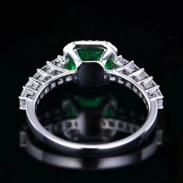 SGARIT  Fine Jewelry Manufacturer Solid 18k White Gold 1.21 Carats Emerald Cut Jewellery Green Luxury Natural Emerald Gemstone Ring
