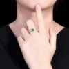 SGARIT  Fine Jewelry Manufacturer Solid 18k White Gold 1.21 Carats Emerald Cut Jewellery Green Luxury Natural Emerald Gemstone Ring