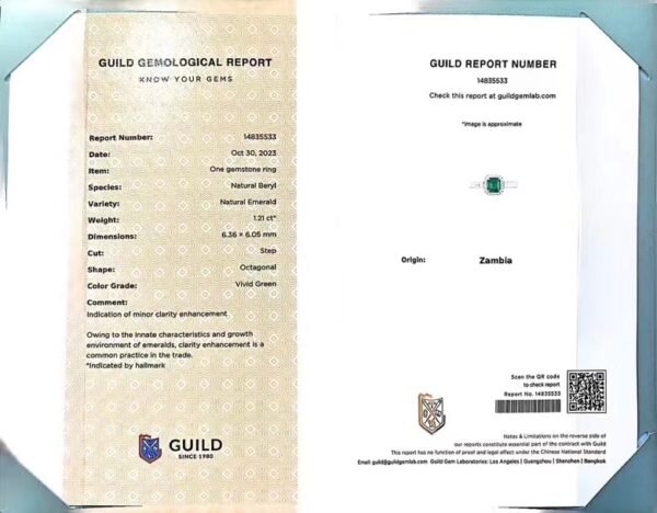 SGARIT  Fine Jewelry Manufacturer Solid 18k White Gold 1.21 Carats Emerald Cut Jewellery Green Luxury Natural Emerald Gemstone Ring