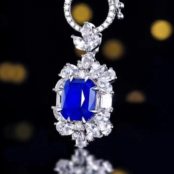 微信图片_202407270941331 SGARIT Fine Jewelry Supplier Real 18k White Gold 2.76 Carats Cushion Cut Jewellery Royal Blue Sapphire Sri Lanka Natural Gemstone Pendant