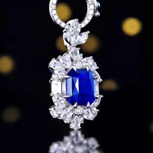 微信图片_202407270941332 SGARIT Fine Jewelry Supplier Real 18k White Gold 2.76 Carats Cushion Cut Jewellery Royal Blue Sapphire Sri Lanka Natural Gemstone Pendant