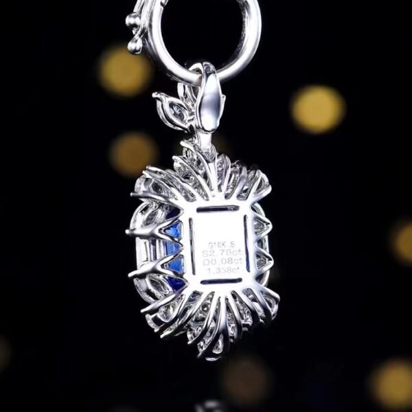 微信图片_202407270941334 SGARIT Fine Jewelry Supplier Real 18k White Gold 2.76 Carats Cushion Cut Jewellery Royal Blue Sapphire Sri Lanka Natural Gemstone Pendant