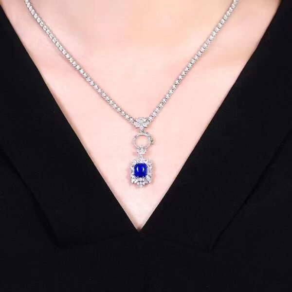 微信图片_202407270941335 SGARIT Fine Jewelry Supplier Real 18k White Gold 2.76 Carats Cushion Cut Jewellery Royal Blue Sapphire Sri Lanka Natural Gemstone Pendant