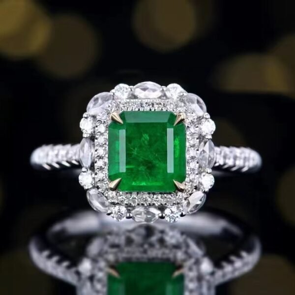微信图片_20240727094210 SGARIT Fine Jewelry Produce Real 18k White Gold 1.63 Carats Emerald Cut Jewellery Green Luxury Zambia Natural Emerald Gemstone Ring