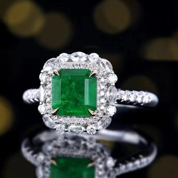 微信图片_20240727094211 SGARIT Fine Jewelry Produce Real 18k White Gold 1.63 Carats Emerald Cut Jewellery Green Luxury Zambia Natural Emerald Gemstone Ring