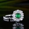SGARIT Fine Jewelry Producer Solid 18k White Gold 0.81 Carats Emerald Cut Jewellery Green Luxury Afghan Panjshir Natural Emerald Gemstone Ring