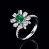 SGARIT Fine Jewelry Producer Solid 18k White Gold 0.81 Carats Emerald Cut Jewellery Green Luxury Afghan Panjshir Natural Emerald Gemstone Ring