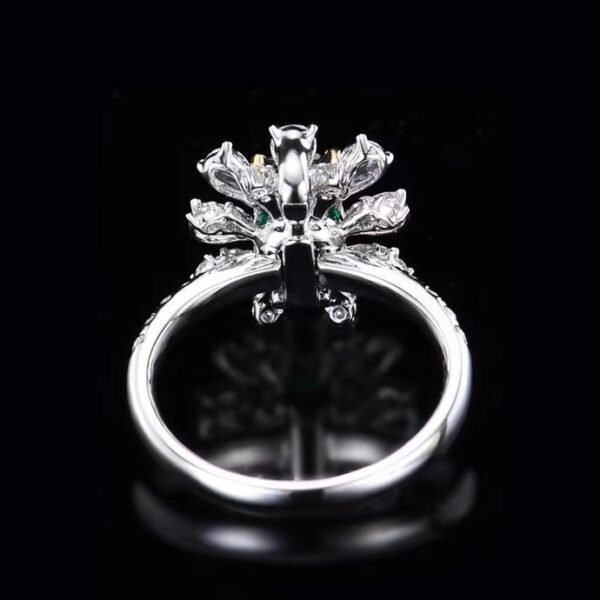 SGARIT Fine Jewelry Producer Solid 18k White Gold 0.81 Carats Emerald Cut Jewellery Green Luxury Afghan Panjshir Natural Emerald Gemstone Ring