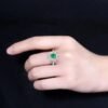 SGARIT Fine Jewelry Producer Solid 18k White Gold 0.81 Carats Emerald Cut Jewellery Green Luxury Afghan Panjshir Natural Emerald Gemstone Ring