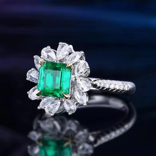 微信图片_202407270942531 SGARIT Fine Jewelry Wholesale Real 18k White Gold 1.45 Carats Emerald Cut Jewellery Green Luxury Zambia Natural Emerald Gemstone Ring