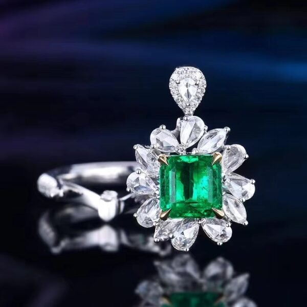 微信图片_202407270942533 SGARIT Fine Jewelry Wholesale Real 18k White Gold 1.45 Carats Emerald Cut Jewellery Green Luxury Zambia Natural Emerald Gemstone Ring