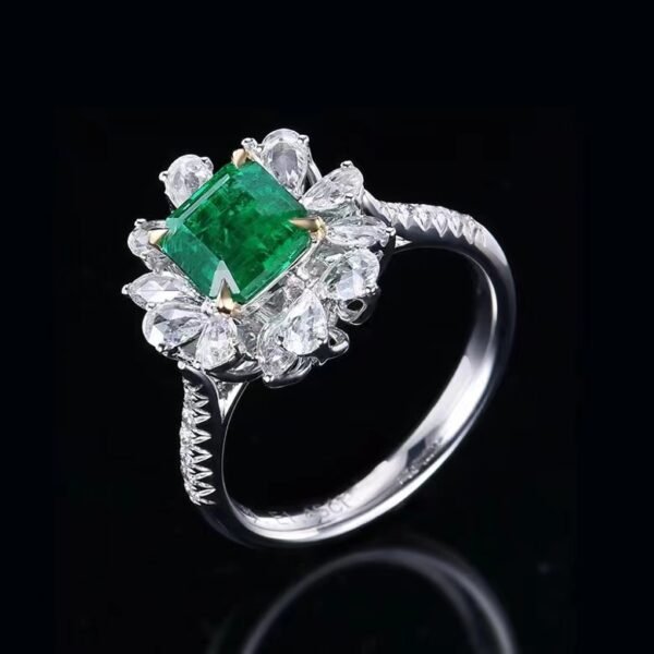 微信图片_202407270942534 SGARIT Fine Jewelry Wholesale Real 18k White Gold 1.45 Carats Emerald Cut Jewellery Green Luxury Zambia Natural Emerald Gemstone Ring