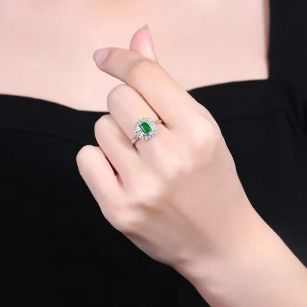 微信图片_202407270943105 SGARIT Fine Jewelry Wholesaler Solid 18k White Gold 0.59 Carats Emerald Cut Jewellery Green Luxury Panjshir Natural Emerald Gemstone Ring