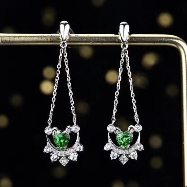 微信图片_20240727094341 SGARIT Fine Jewelry Factory Customized Solid 18k White Gold 0.85 Carats Heart Cut Jewellery Green Luxury Natural Emerald Gemstone Earrings