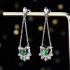 微信图片_202407270943411 Sgarit Fine Jewelry Factory Customized Solid 18k White Gold 0.85 Carats Heart Cut Jewellery Green Luxury Natural Emerald Gemstone Earrings