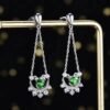 微信图片_202407270943412 Sgarit Fine Jewelry Factory Customized Solid 18k White Gold 0.85 Carats Heart Cut Jewellery Green Luxury Natural Emerald Gemstone Earrings