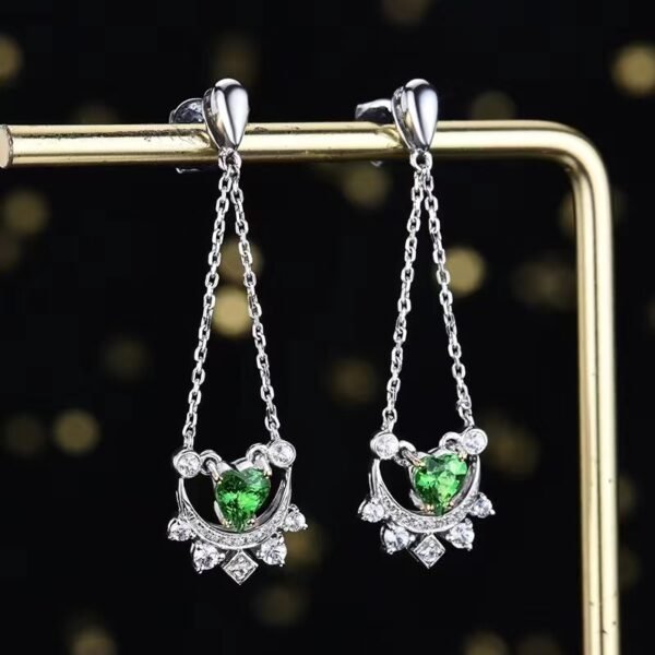 微信图片_202407270943412 Sgarit Fine Jewelry Factory Customized Solid 18k White Gold 0.85 Carats Heart Cut Jewellery Green Luxury Natural Emerald Gemstone Earrings