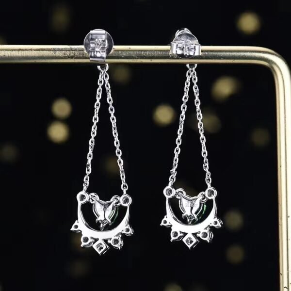 微信图片_202407270943413 Sgarit Fine Jewelry Factory Customized Solid 18k White Gold 0.85 Carats Heart Cut Jewellery Green Luxury Natural Emerald Gemstone Earrings